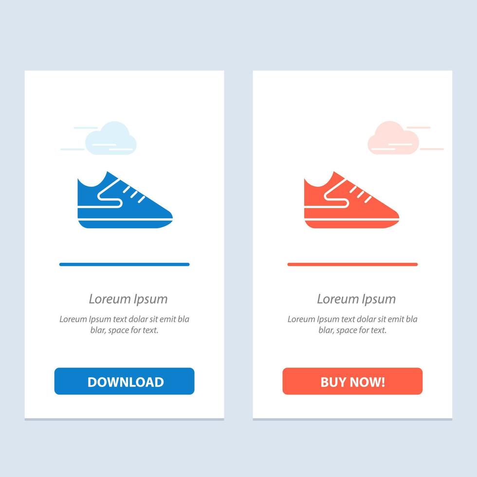 Exercise Shoes Sports  Blue and Red Download and Buy Now web Widget Card Template vector