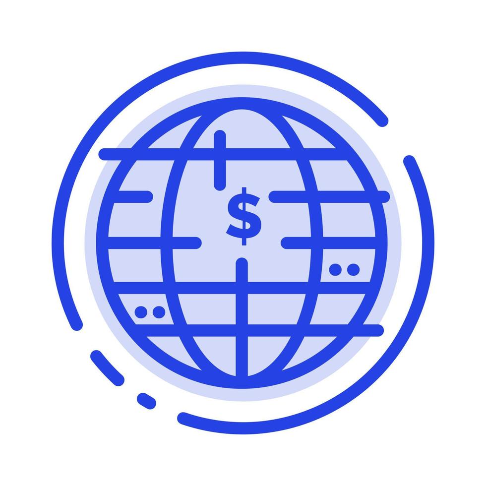 Future Of Money Bitcoin Block chain Crypto currency Decentralized Blue Dotted Line Line Icon vector