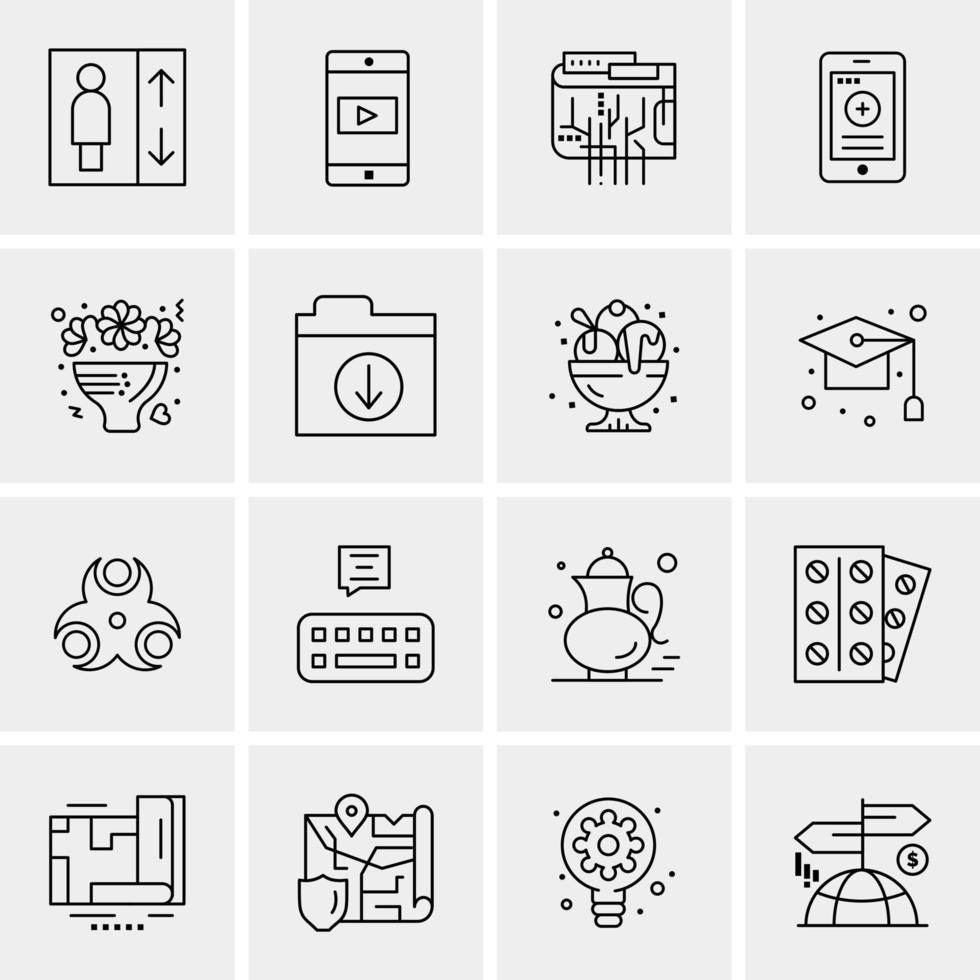 16 Universal Business Icons Vector Creative Icon Illustration to use in web and Mobile Related project