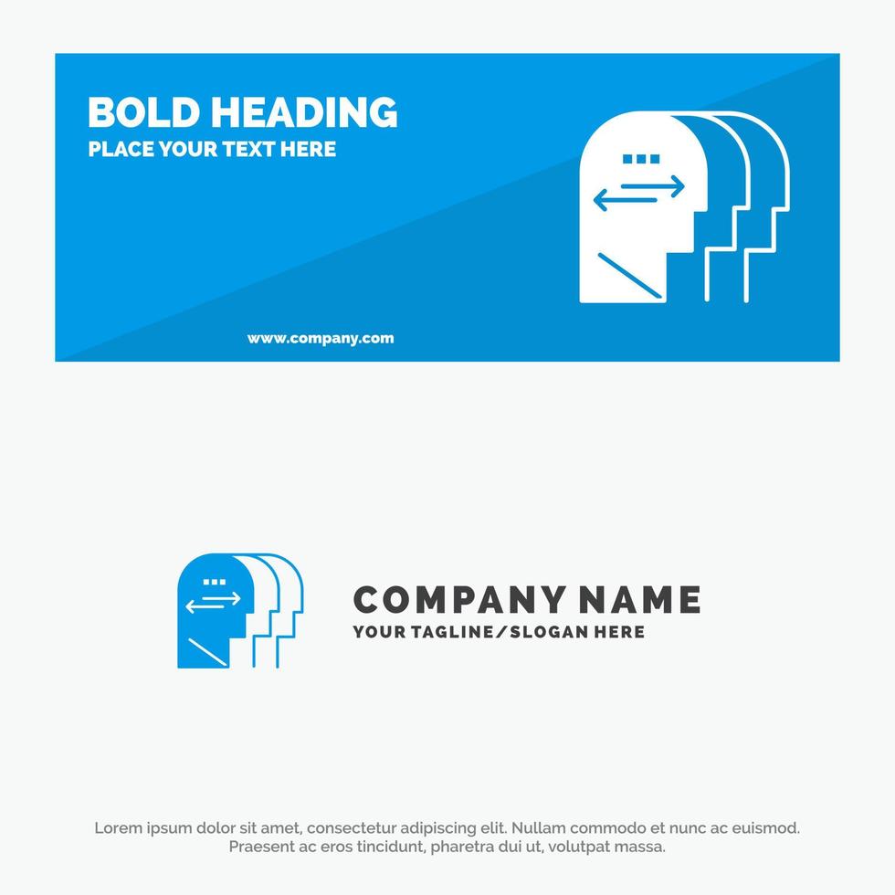 Personality Character Mind Head SOlid Icon Website Banner and Business Logo Template vector
