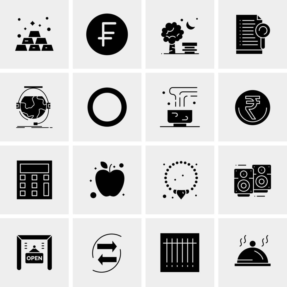 16 iconos de negocios universales vector ilustración de icono creativo para usar en proyectos relacionados con la web y dispositivos móviles