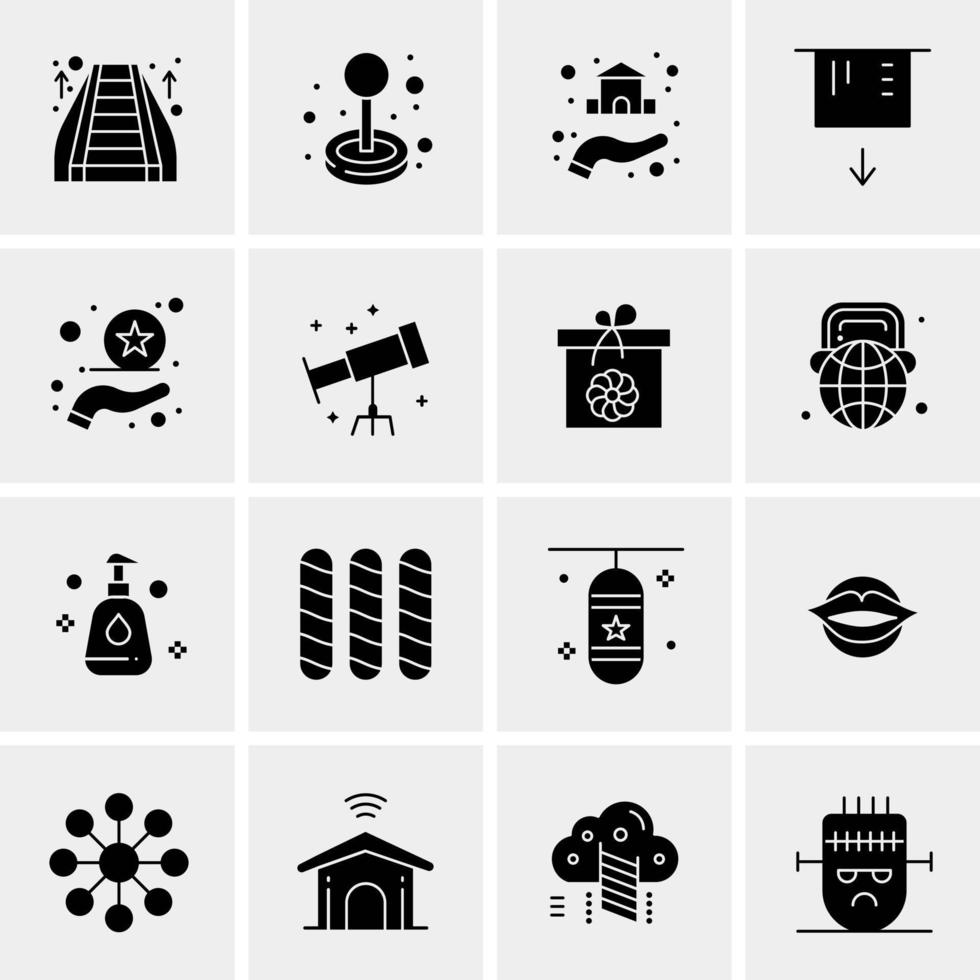 16 iconos universales de negocios vector ilustración de icono creativo para usar en proyectos relacionados con la web y dispositivos móviles