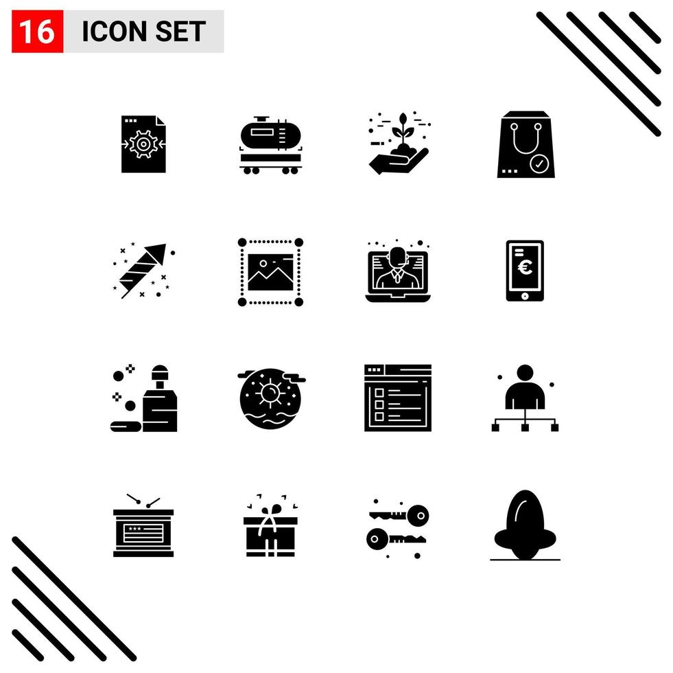 Stock Vector Icon Pack of 16 Line Signs and Symbols for yes e protection commerce grow Editable Vector Design Elements