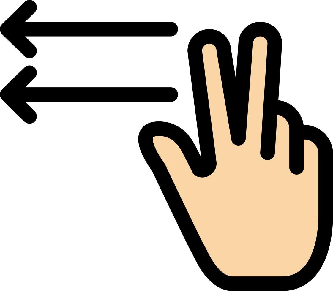 dedos gesto izquierda color plano icono vector icono banner plantilla