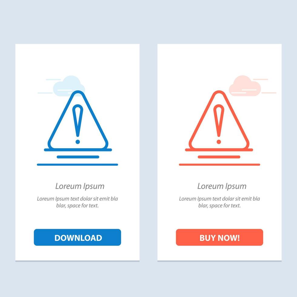 Alert Danger Warning Logistic  Blue and Red Download and Buy Now web Widget Card Template vector