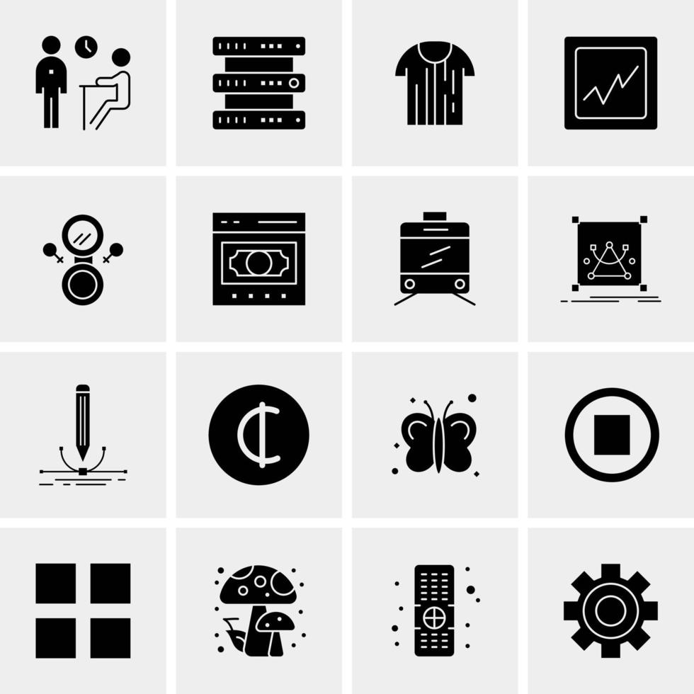 16 iconos de negocios universales vector ilustración de icono creativo para usar en proyectos relacionados con la web y dispositivos móviles