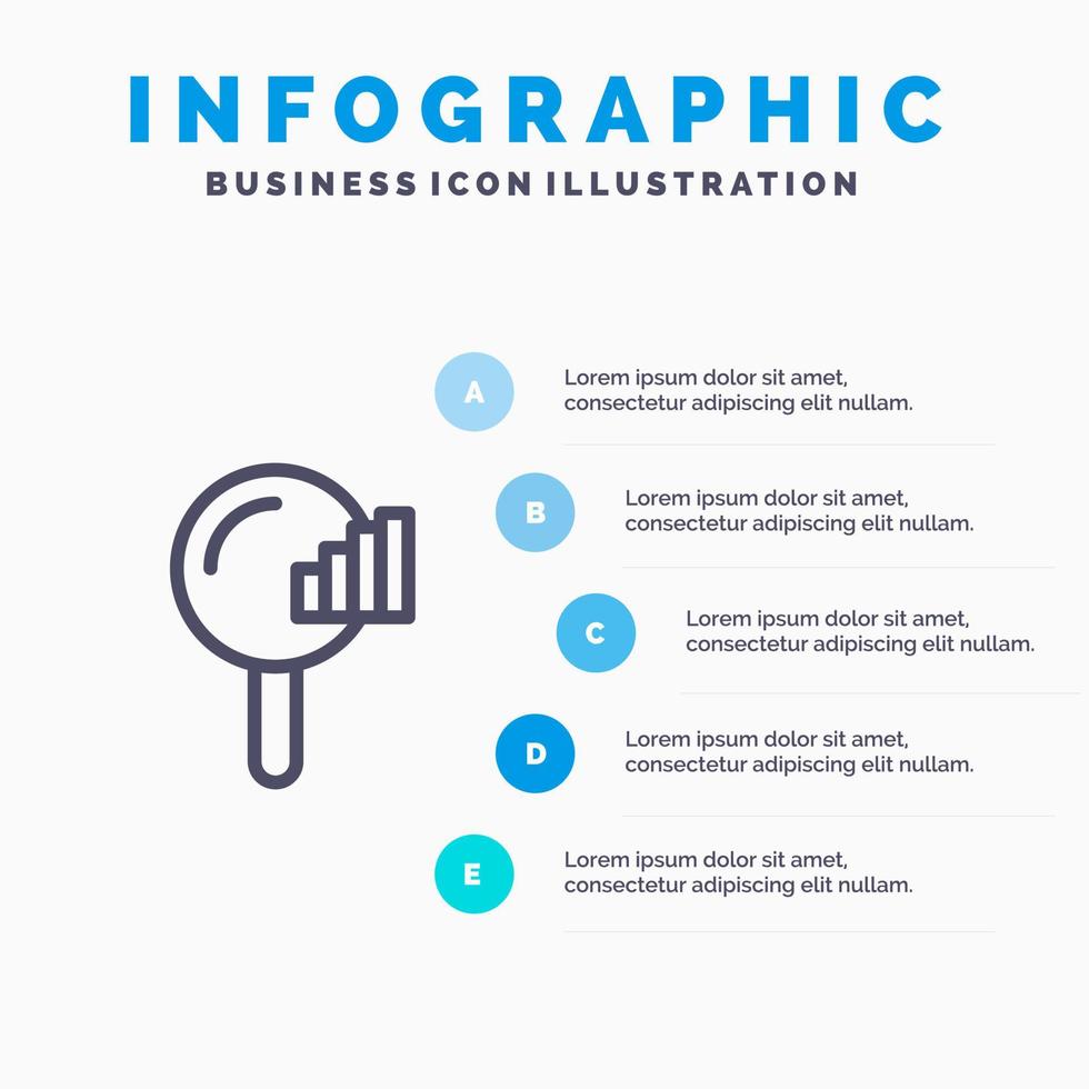 Find Search Service Signal Line icon with 5 steps presentation infographics Background vector