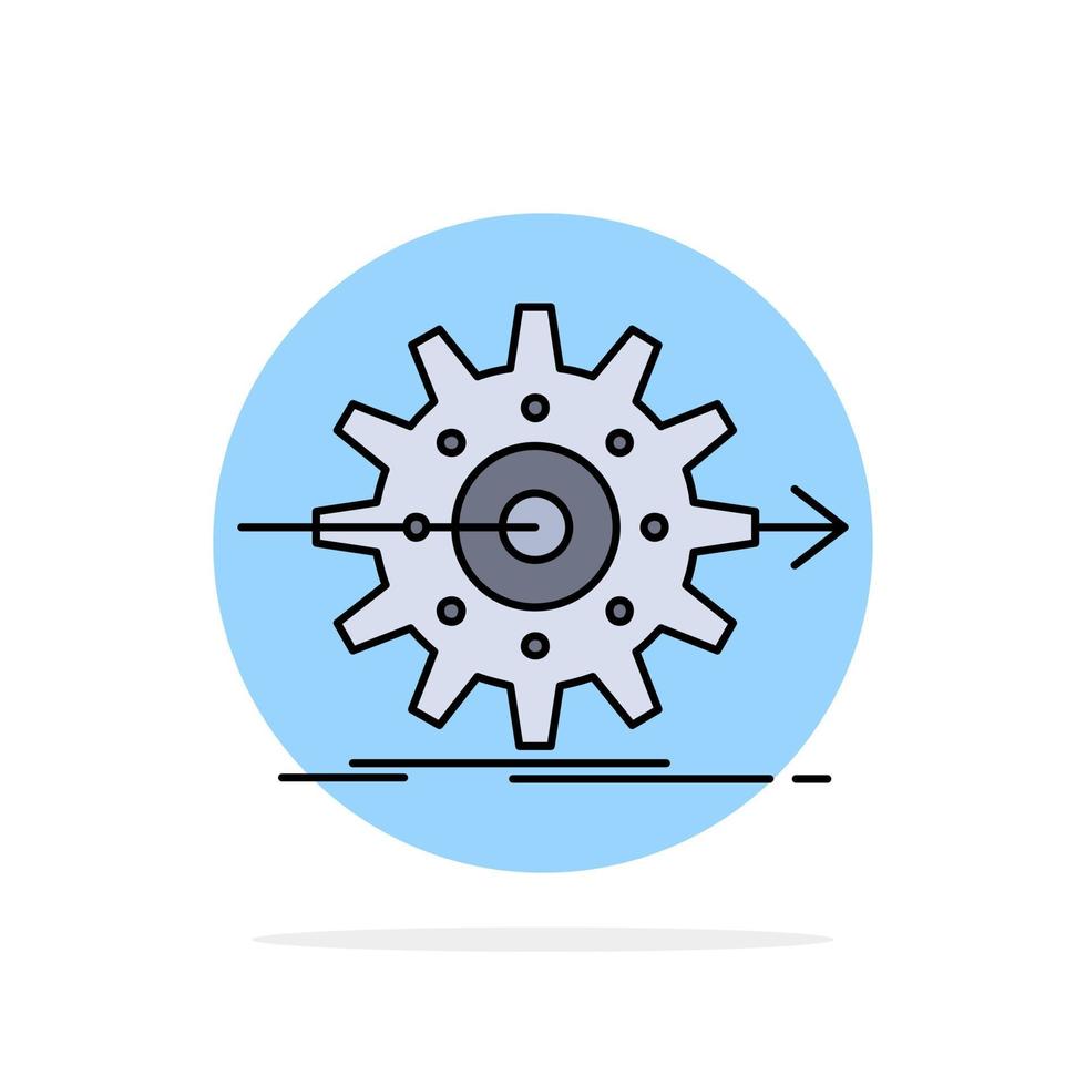 performance progress work setting gear Flat Color Icon Vector