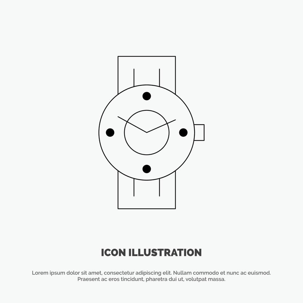 Watch Smart Watch Time Phone Android Line Icon Vector