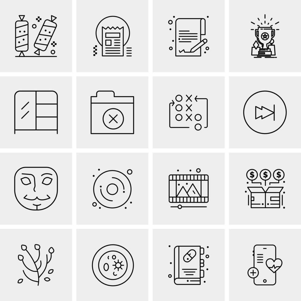 16 iconos universales de negocios vector ilustración de icono creativo para usar en proyectos relacionados con la web y dispositivos móviles