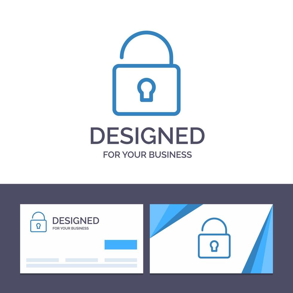 Creative Business Card and Logo template Unlock Lock Security Vector Illustration