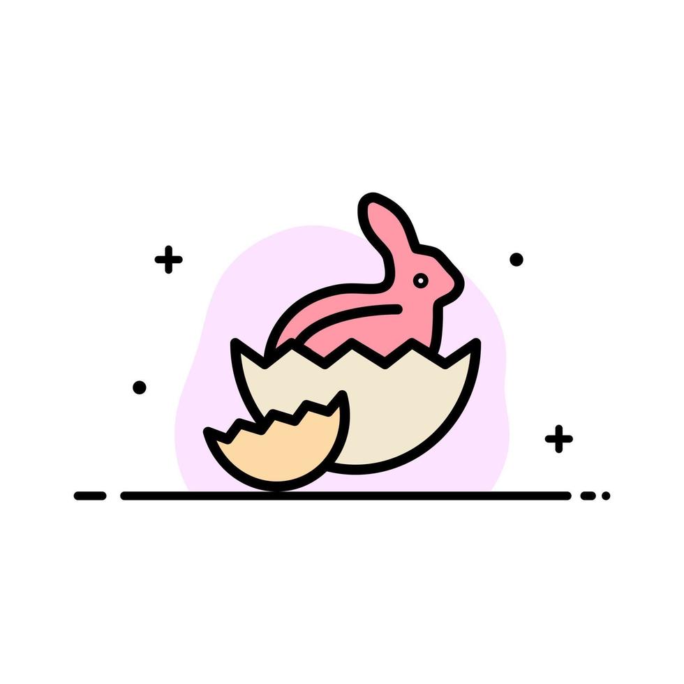 Rabbit Easter Baby Nature  Business Flat Line Filled Icon Vector Banner Template