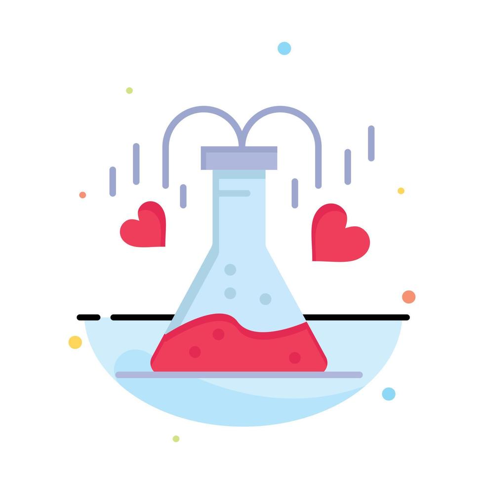 Chemical Flask Heart Love Abstract Flat Color Icon Template vector