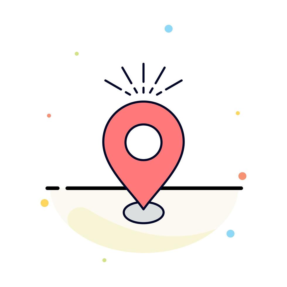 Location Pin Camping holiday map Flat Color Icon Vector