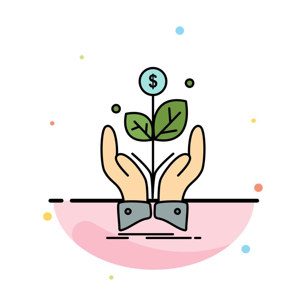 business company growth plant rise Flat Color Icon Vector
