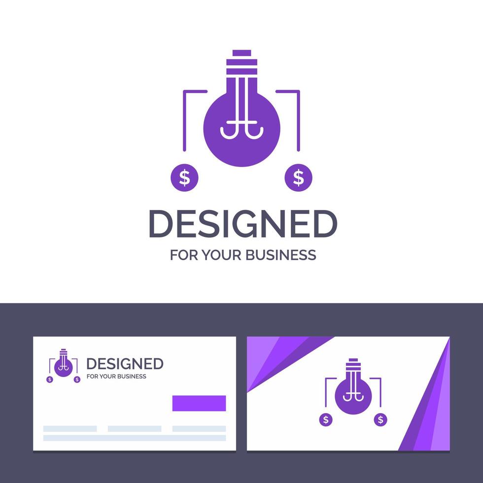Creative Business Card and Logo template Bulb Idea Solution Dollar Vector Illustration