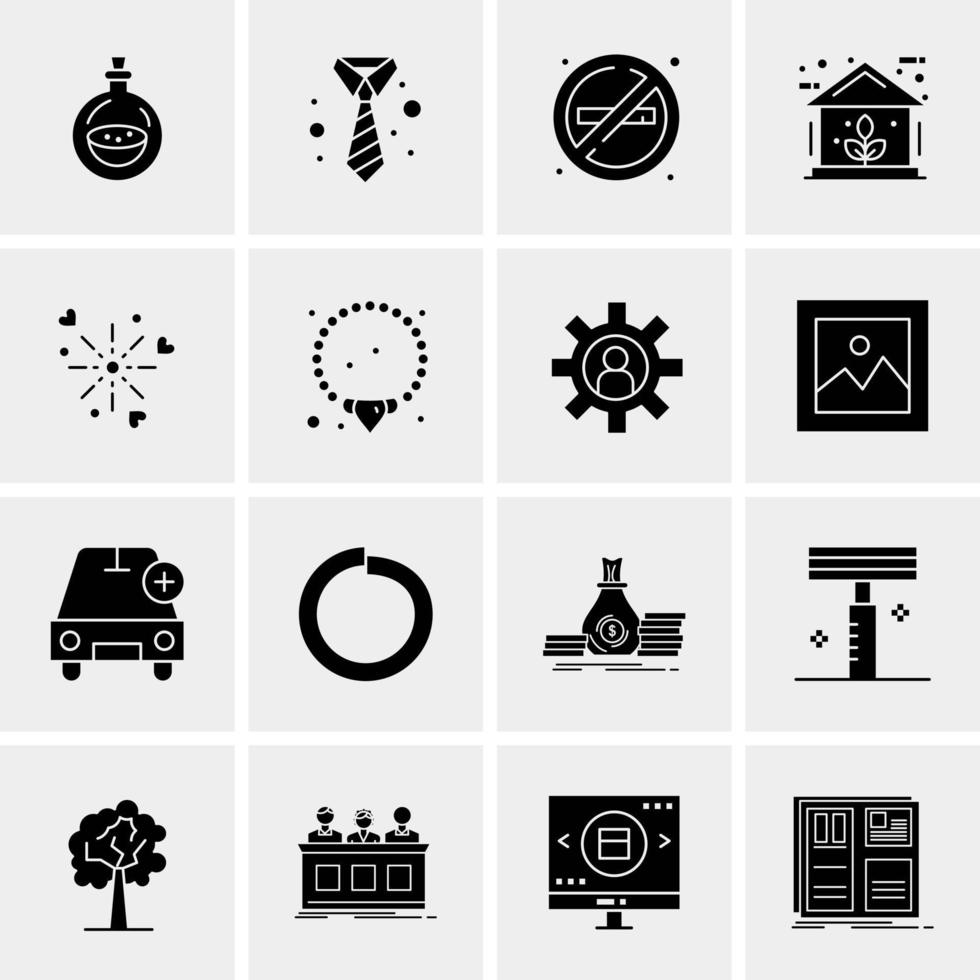 16 iconos de negocios universales vector ilustración de icono creativo para usar en proyectos relacionados con la web y dispositivos móviles