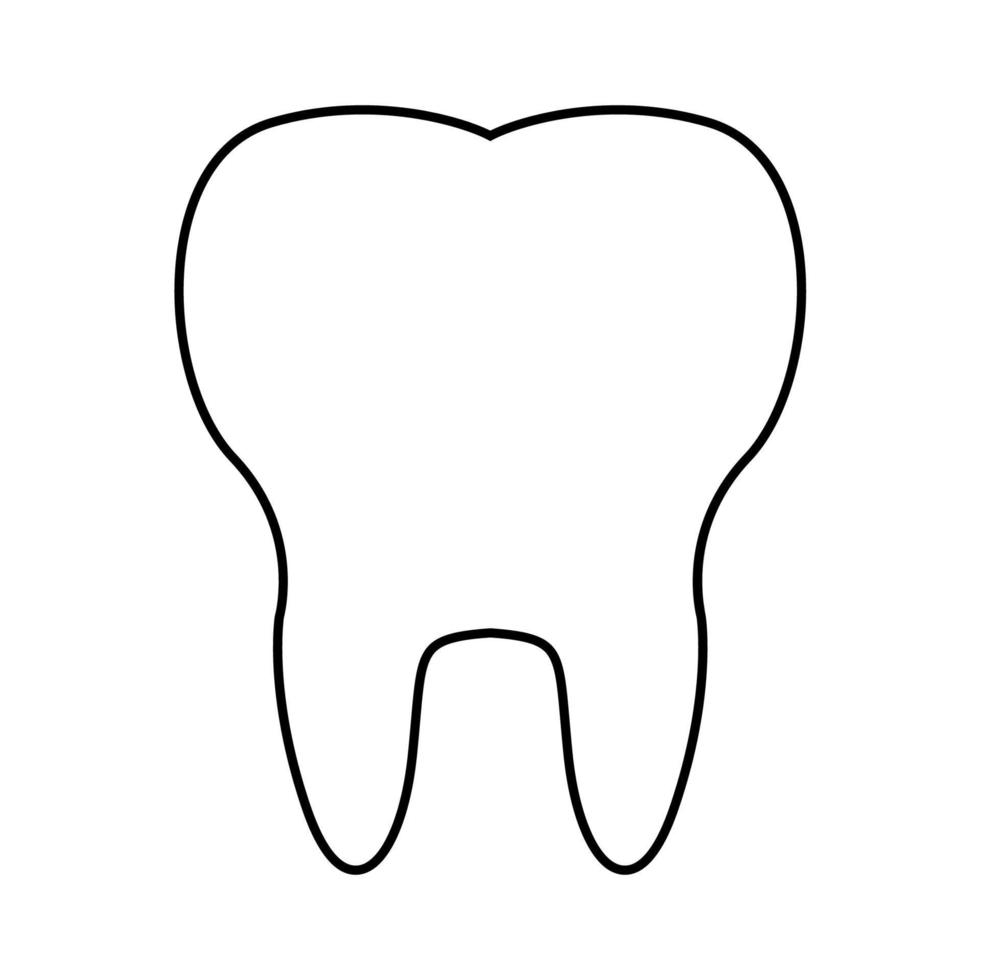 Teeth vector design with lines suitable for coloring