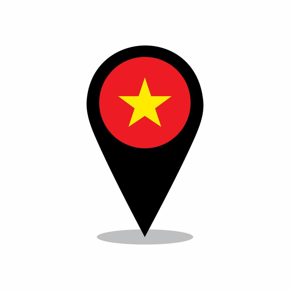 Vietnam country flag vector with location pin design