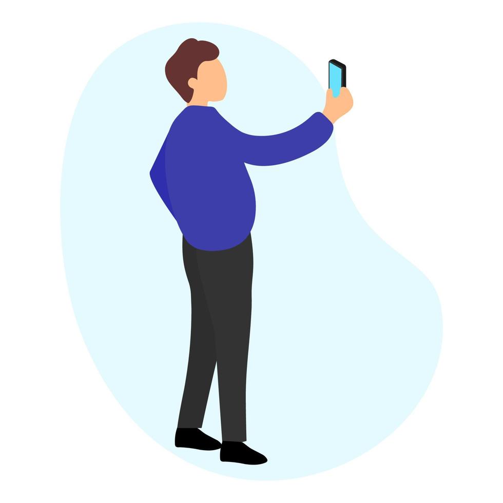Vector illustration design of people taking selfie