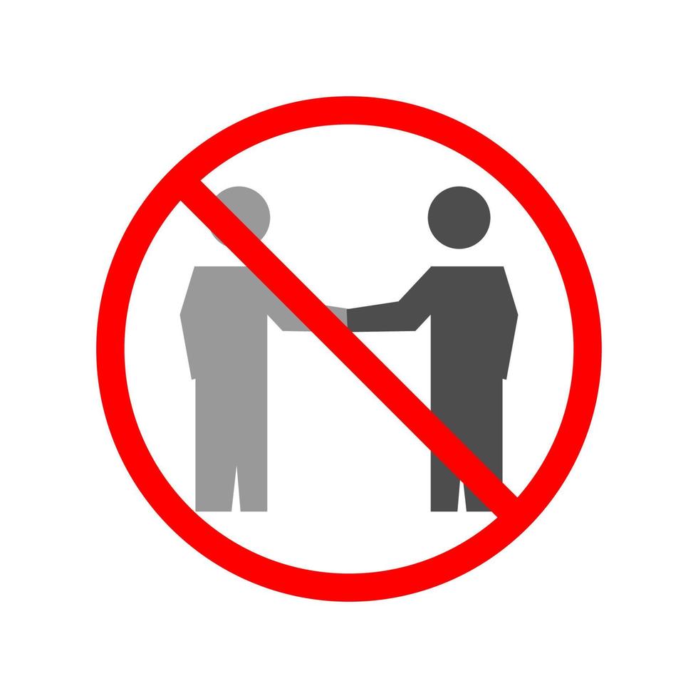 No shaking hands icon vector design