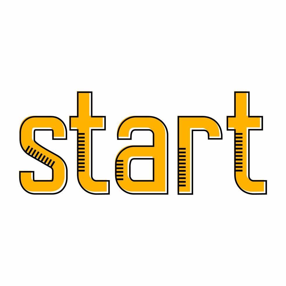 Lettering vector design start in yellow color