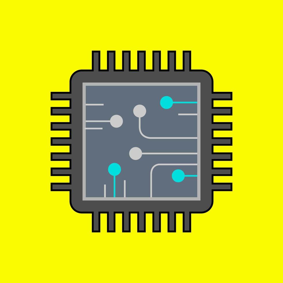 diseño de vector de icono de chip de procesador