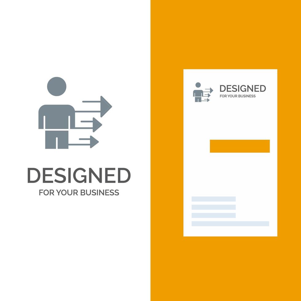 enfoque de liderazgo empresarial moderno diseño de logotipo gris y plantilla de tarjeta de visita vector