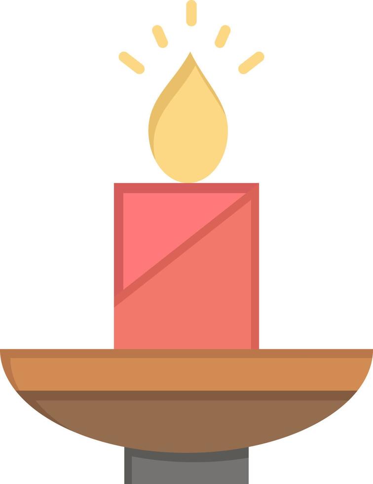 Candle Christmas Diwali Easter Lamp Light Wax  Flat Color Icon Vector icon banner Template