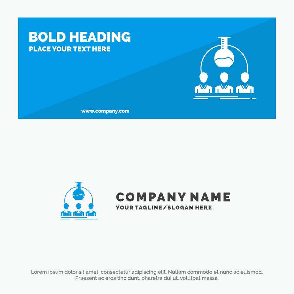 Laboratory Lab Man Experiment Scientist SOlid Icon Website Banner and Business Logo Template vector