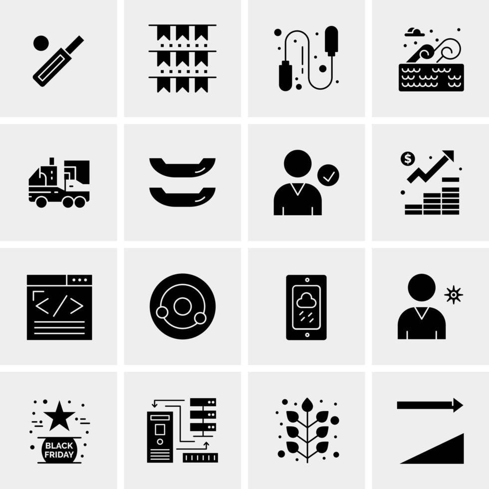 16 iconos de negocios universales vector ilustración de icono creativo para usar en proyectos relacionados con la web y dispositivos móviles