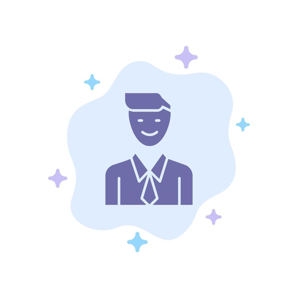Business Executive Job Man Selection Blue Icon on Abstract Cloud Background vector