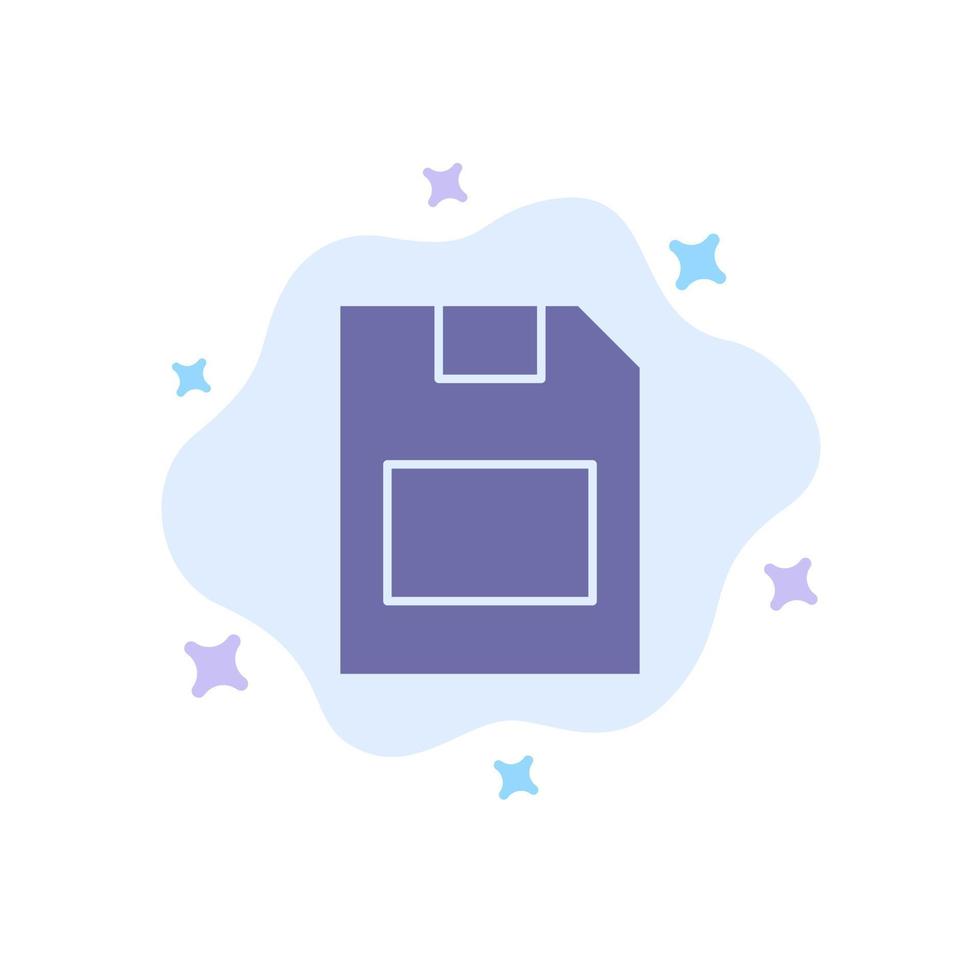 Card Memory Card Storage Data Blue Icon on Abstract Cloud Background vector