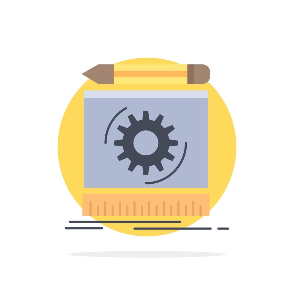 Draft engineering process prototype prototyping Flat Color Icon Vector