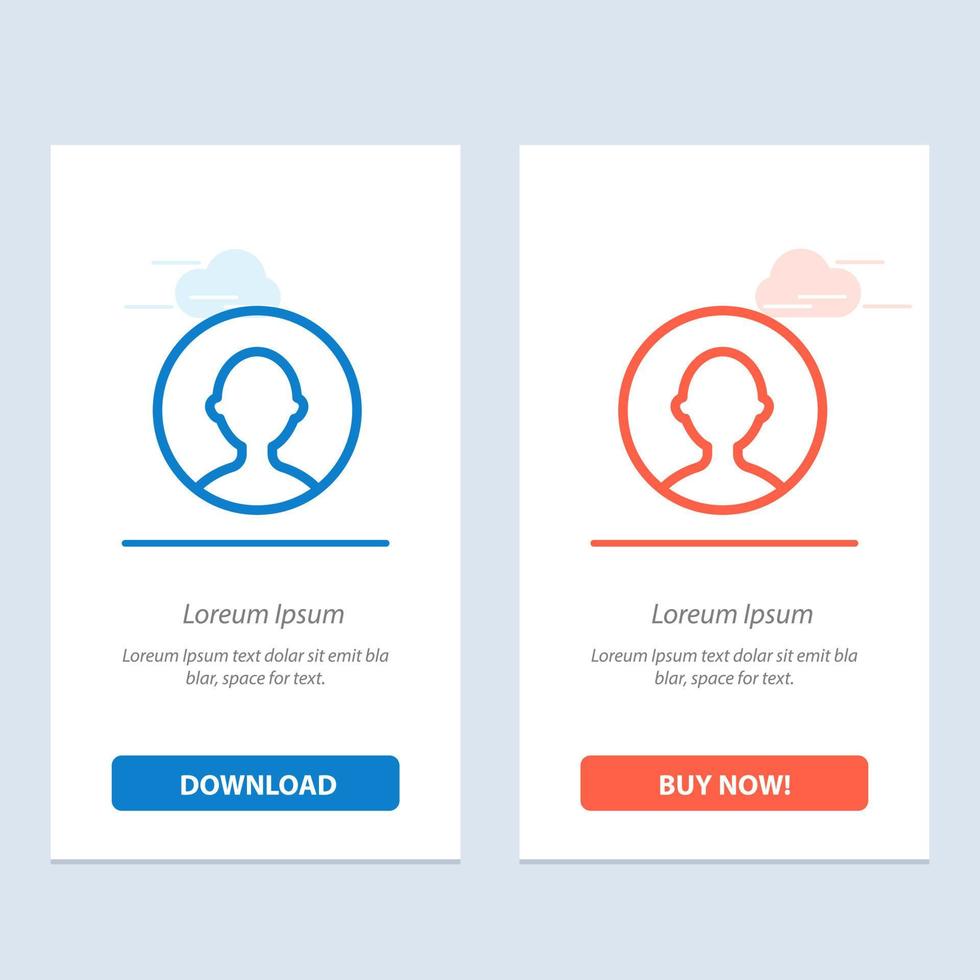 avatar perfil de usuario azul y rojo descargar y comprar ahora plantilla de tarjeta de widget web vector