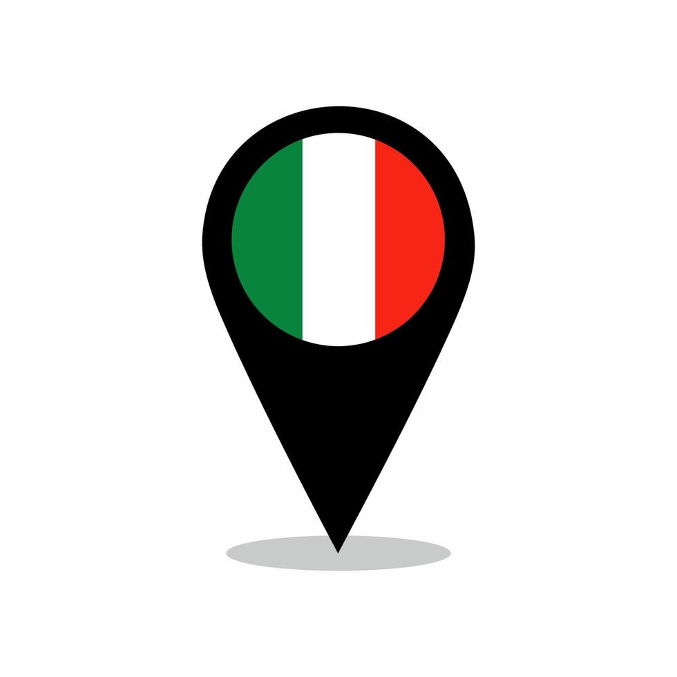 Italy country flag vector with location pin design