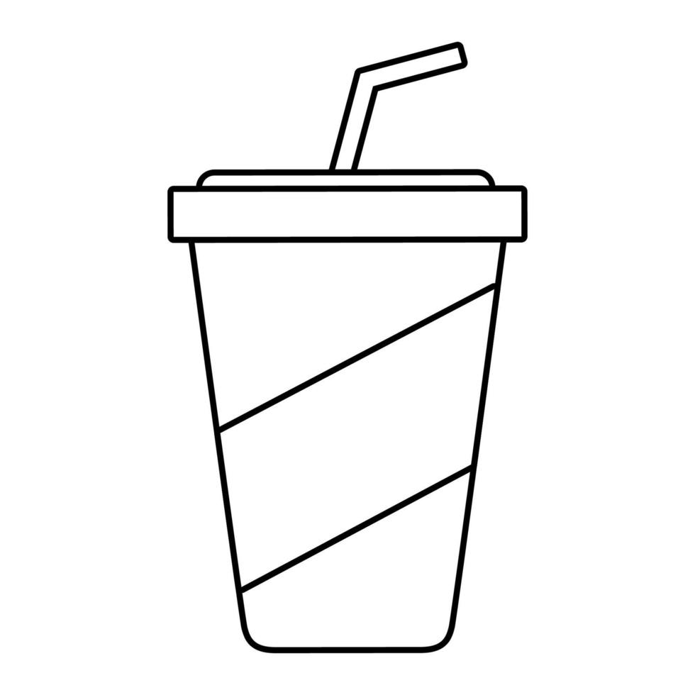 Drink cup vector design with lines suitable for coloring