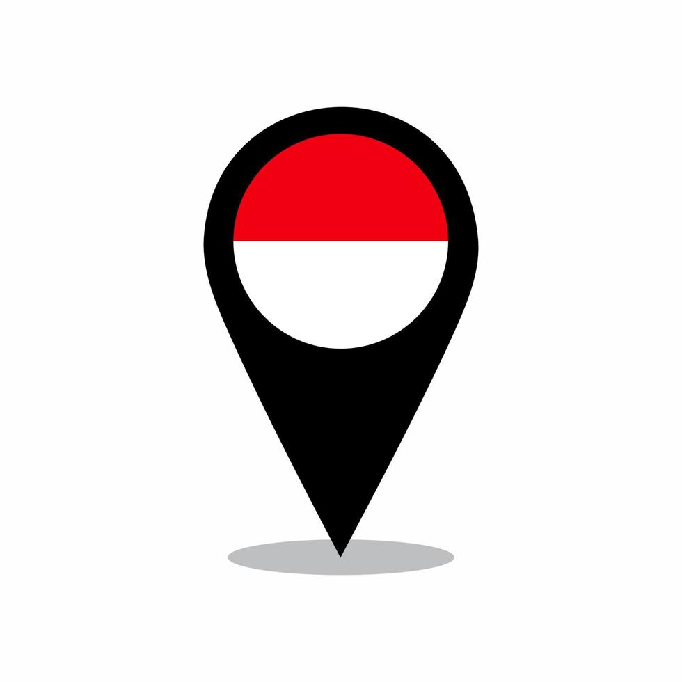 vector de bandera de país de indonesia con diseño de pin de ubicación