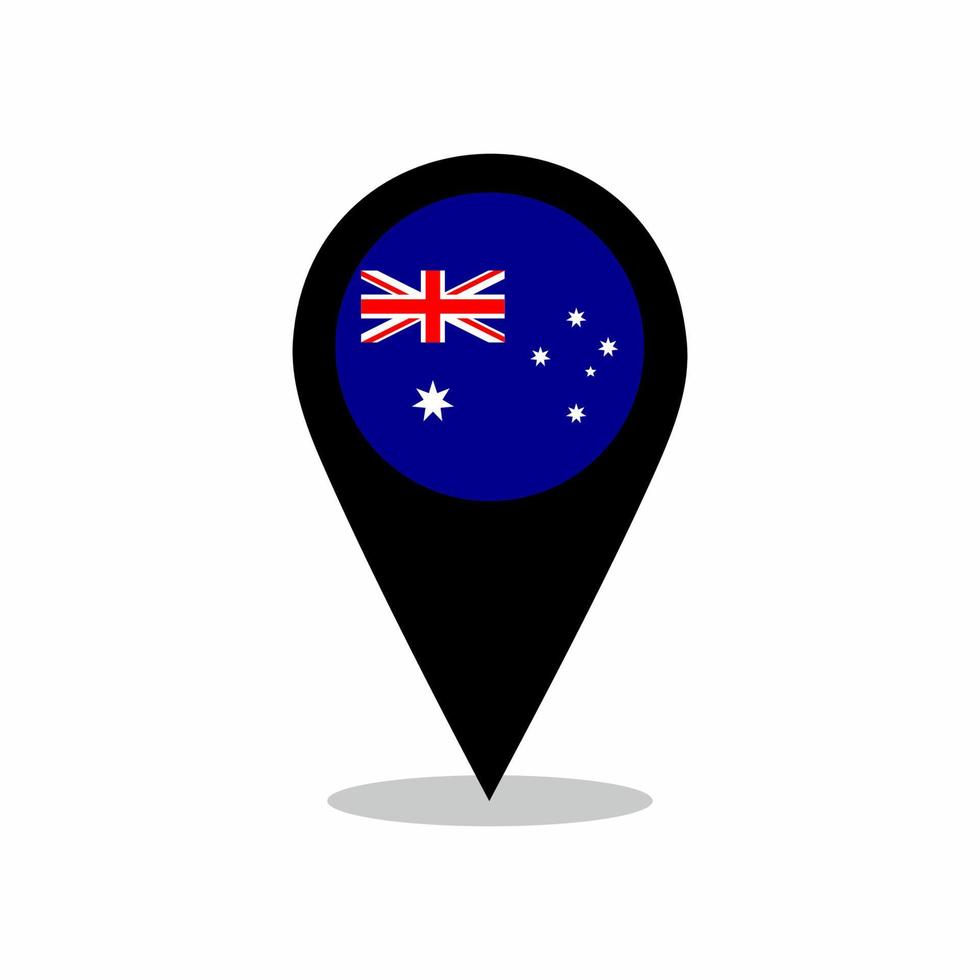 Australia country flag vector with location pin design