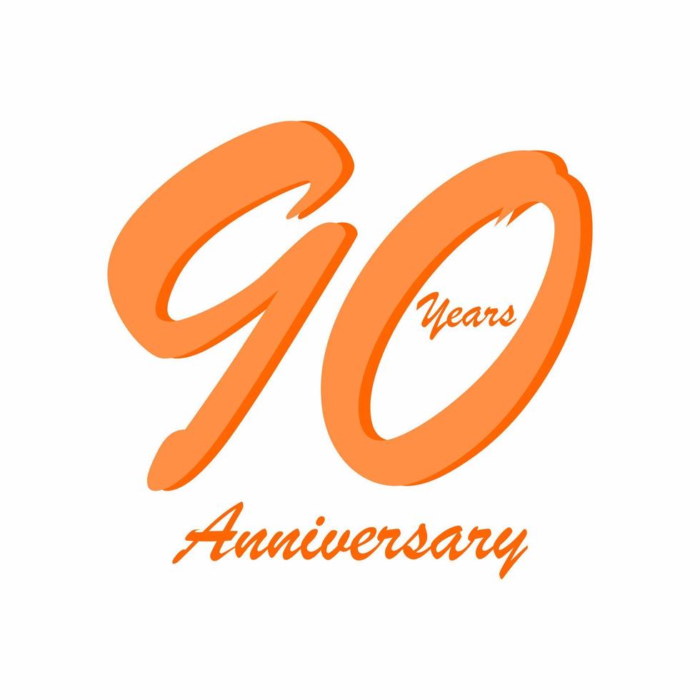 diseño de vector de aniversario de 90 años