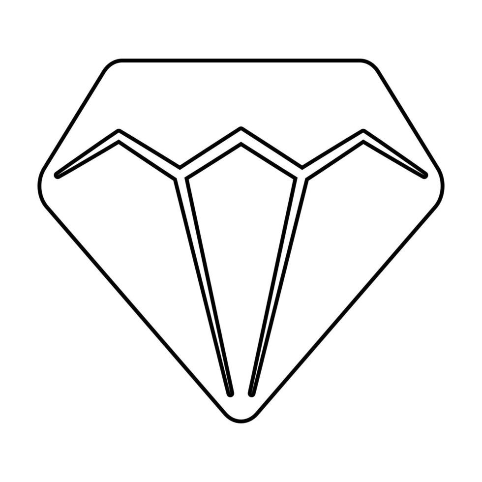 Diamond vector design with lines suitable for coloring