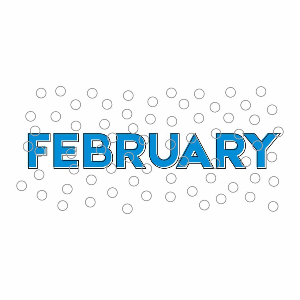 February lettering vector design