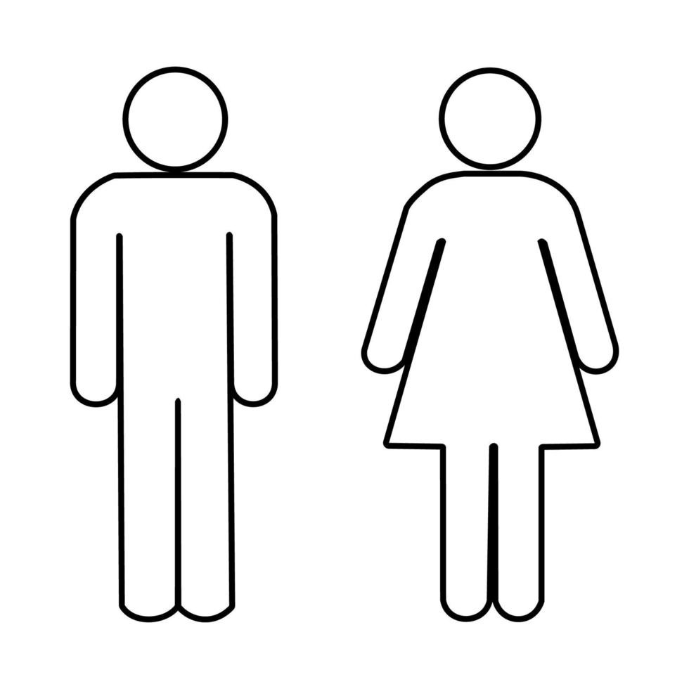 Boy and girl icon vector design with line suitable for coloring