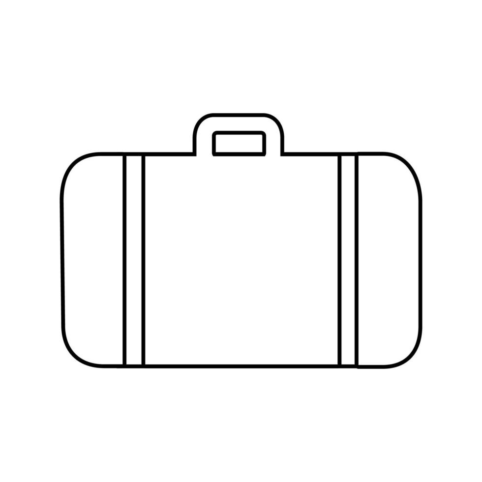 Suitcase vector design with lines suitable for coloring