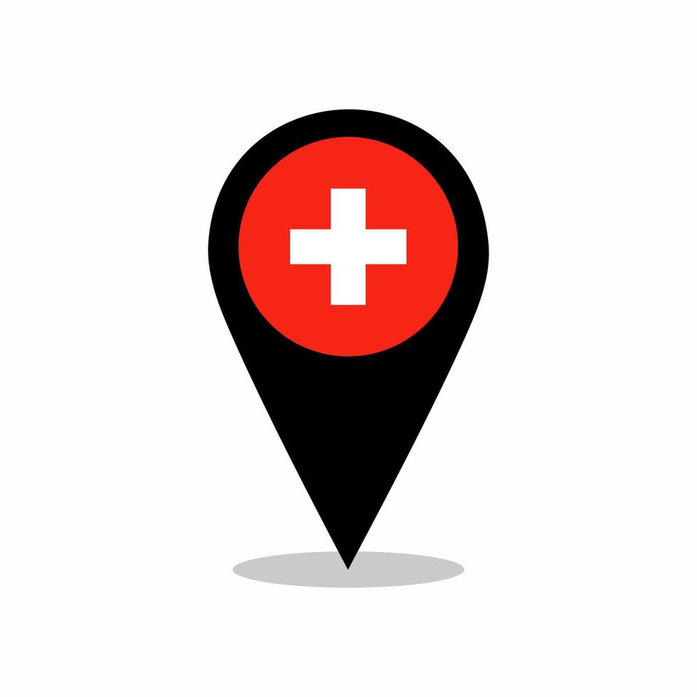 vector de bandera de país suiza con diseño de pin de ubicación