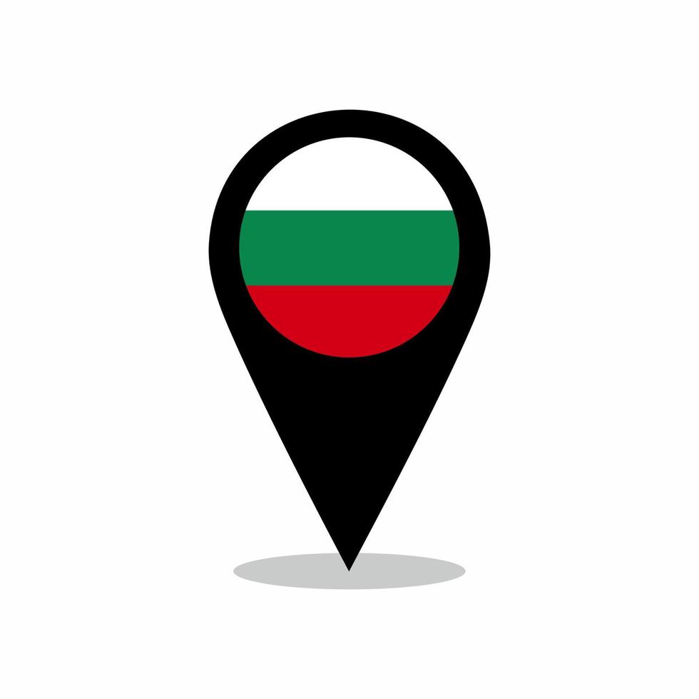 Bulgaria country flag vector with location pin design