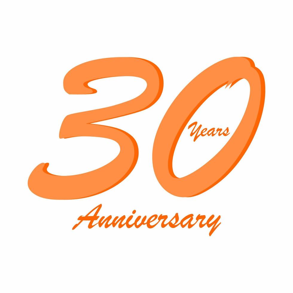 30 years anniversary vector design