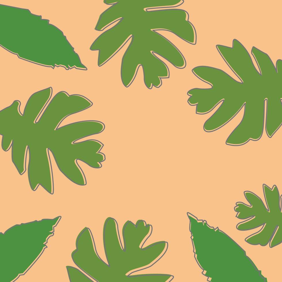 Background vector design with tropical leaf ornament suitable for social media template