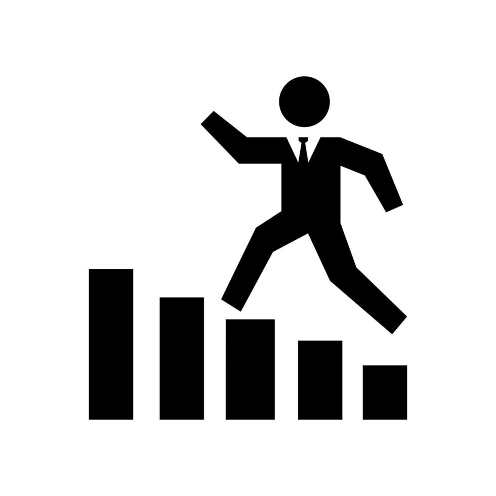 Person climbing stairs icon vector design