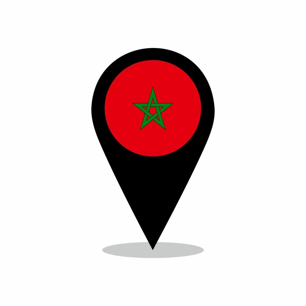vector de bandera de país de marruecos con diseño de pin de ubicación